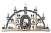 Artikelnummer 202/160/2/4 „Bergmann mit Fundstufe“ (Größe 70 cm x 40 cm) mit 8 elektrischen Kerzen einschließlich Innenbeleuchtung