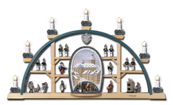 Artikelnummer 202/160/3/1 F „St. Annen“ (Größe 70 cm x 40 cm) mit 8 elektrischen Kerzen einschließlich Innenbeleuchtung Mundloch beidseitig bemalt