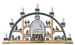Artikelnummer 202/160/4/2 F „St. Wolfgang“ (Größe 70 cm x 40 cm) mit 8 elektrischen Kerzen einschließlich Innenbeleuchtung Mundloch beidseitig bemalt